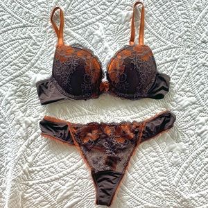 Adore Me Lace Push-up Bra and Thong Set